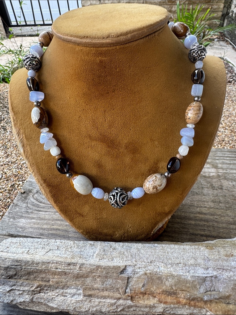 Carolyn Pollack Beaded Necklace with Sterling Accents